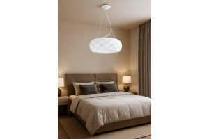 Bílý lustr do ložnice - Trio 303500331 závěsné stropní svítidlo Zandor 3x25W|E27