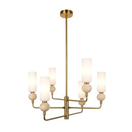 Italux PND-95331-6-BRSS závěsný lustr Santos G9